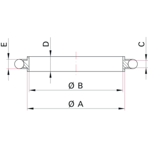 ISO-KF Centering Ring - Dimensions