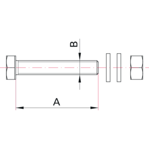 CF Sechskant-Schraubensatz für Distanzflansche - Maßbild