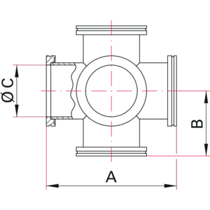 ISO-K Doppelkreuzstück - Maßbild