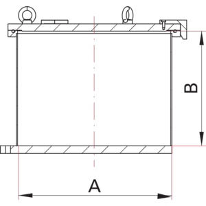 Hochvakuumkammer, vertikal, KVH - Maßbild