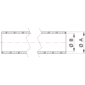 ISO-KF PVC-Schlauch mit verdeckt liegender Stützspirale - Maßbild