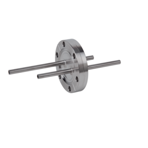 Fluid feedthrough, double tube, stainless steel