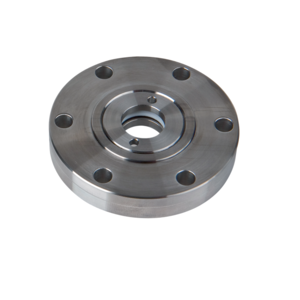 Viewport retainer for optical glasses, CF flange with viewport retainer