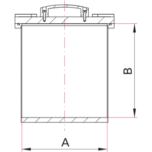 Medium vacuum chamber, vertical, KVG - Dimensions
