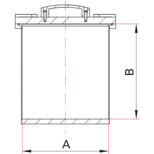 Feinvakuumkammer, vertikal, KVG - Maßbild