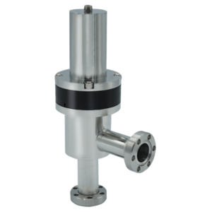 UHV angle valve, DN 40 CF, pneumatic, SS/Cu/FKM, "A"-dim. 63 mm