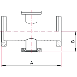 CF 4-Way Reducer Cross - Dimensions