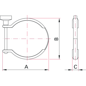 ISO-KF Hingeless Clamp - Dimensions