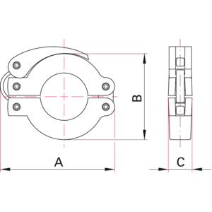 ISO-KF Quick-Release Clamp - Dimensions